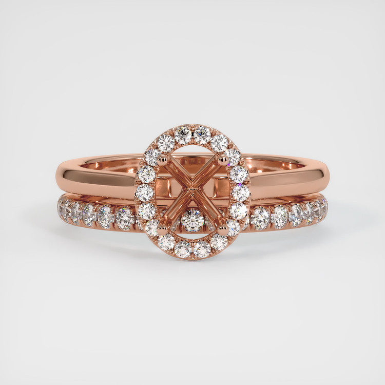 14K Rose Gold Pave Ring Setting