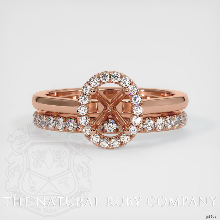 14K Rose Gold Pave Ring Setting
