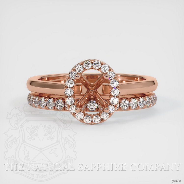 14K Rose Gold Pave Ring Setting