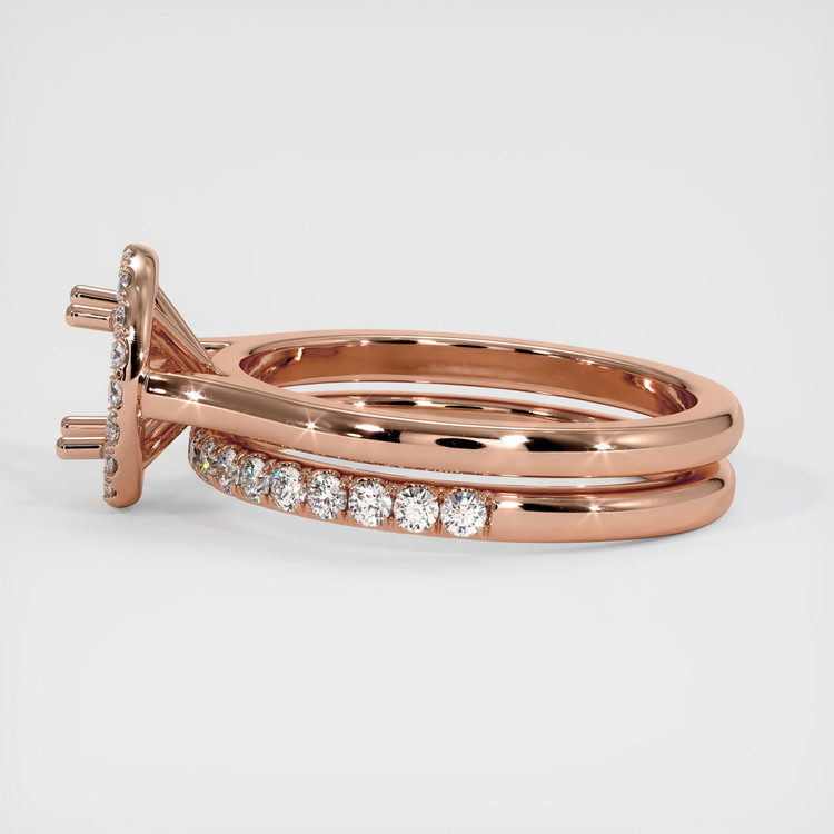 14K Rose Gold Pave Ring Setting