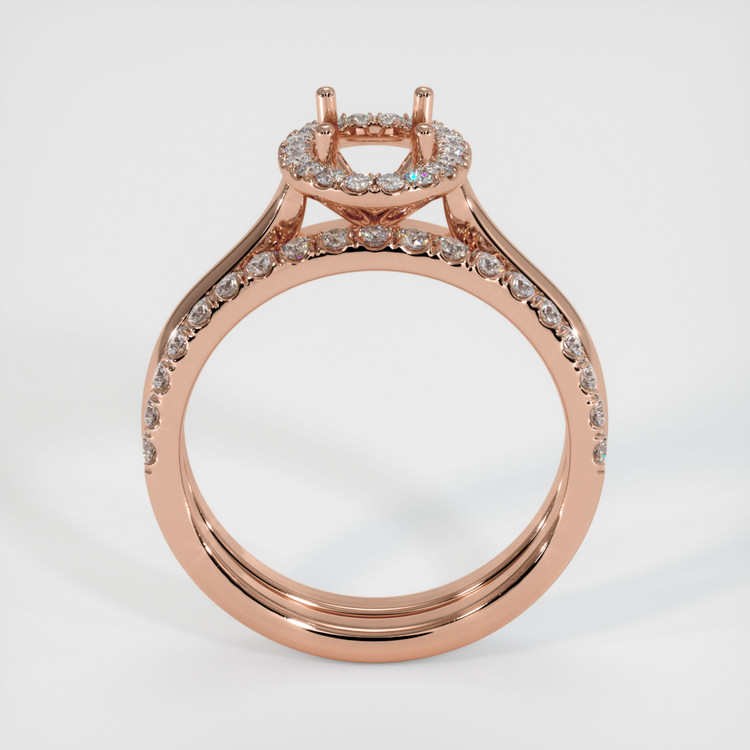 14K Rose Gold Pave Ring Setting