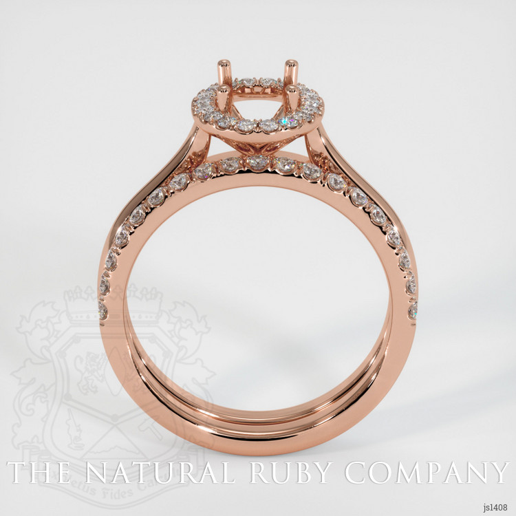 14K Rose Gold Pave Ring Setting