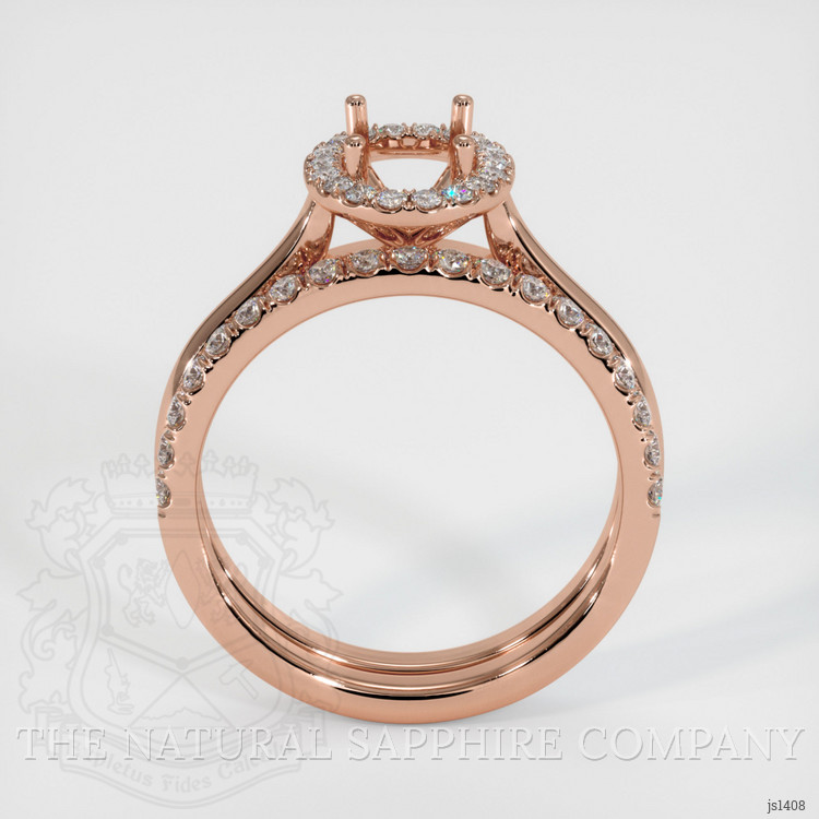 14K Rose Gold Pave Ring Setting