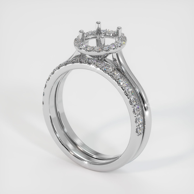 10K White Gold Pave Ring Setting