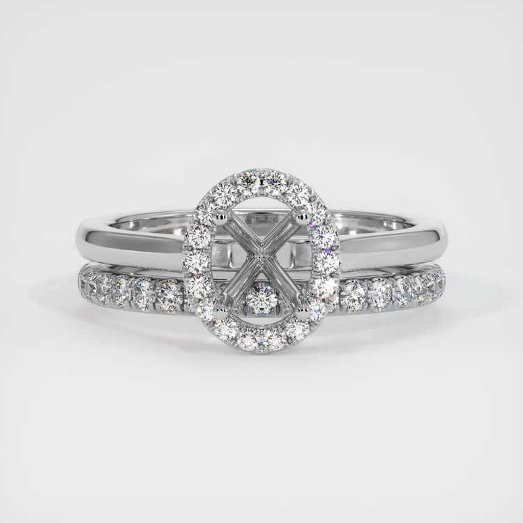 14K White Gold Pave Ring Setting