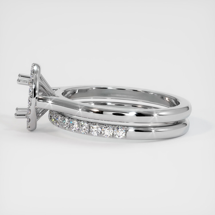 14K White Gold Pave Ring Setting