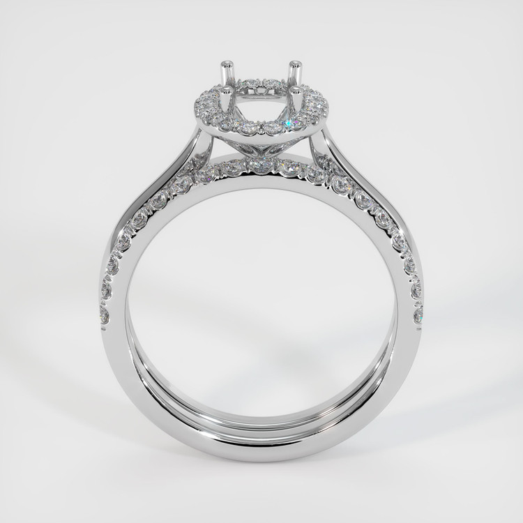 14K White Gold Pave Ring Setting