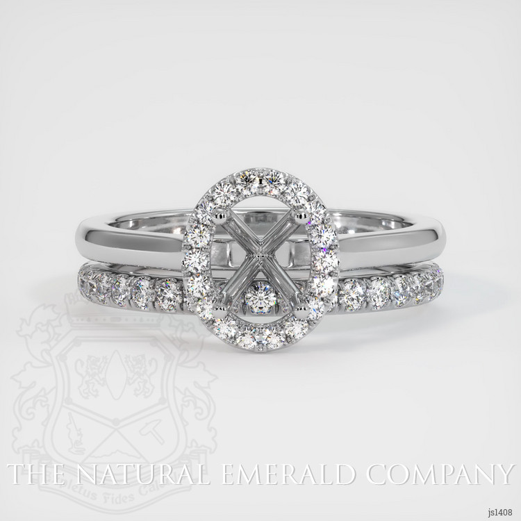 18K White Gold Pave Ring Setting