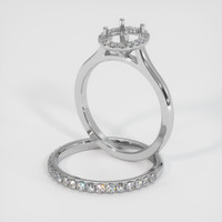 18K White Gold Pave Ring Setting Image