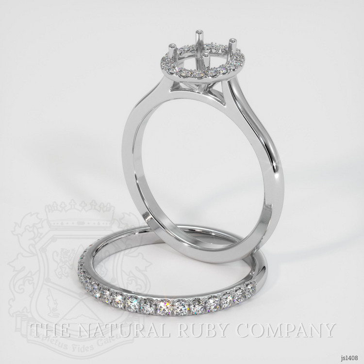 18K White Gold Pave Ring Setting