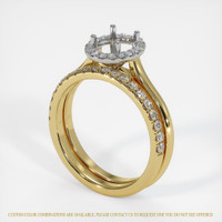 14K White & Yellow Pave Ring Setting Image