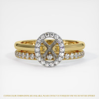 14K White & Yellow Pave Ring Setting Image