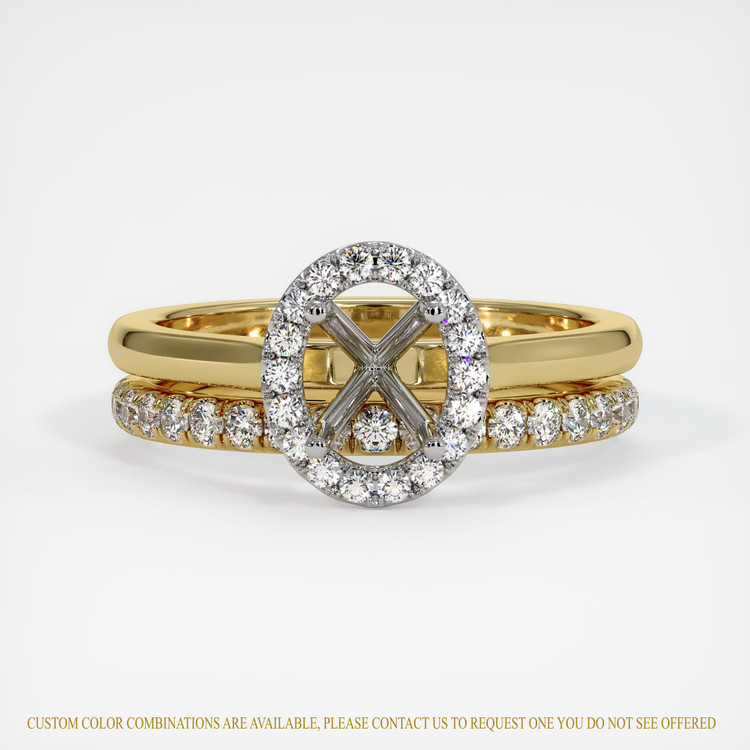 14K White & Yellow Pave Ring Setting