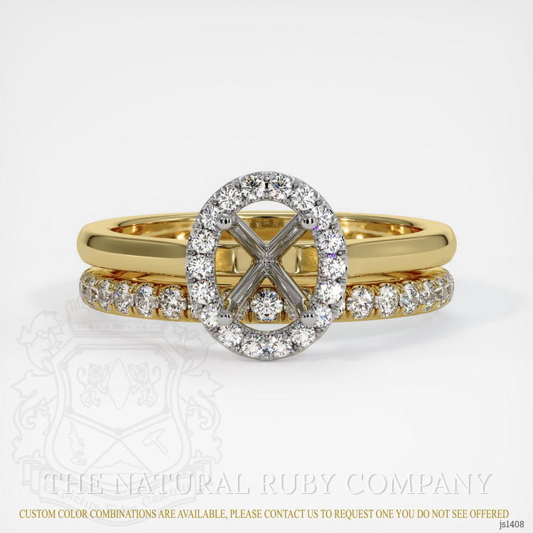 14K White & Yellow Pave Ring Setting