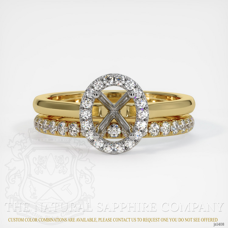 14K White & Yellow Pave Ring Setting