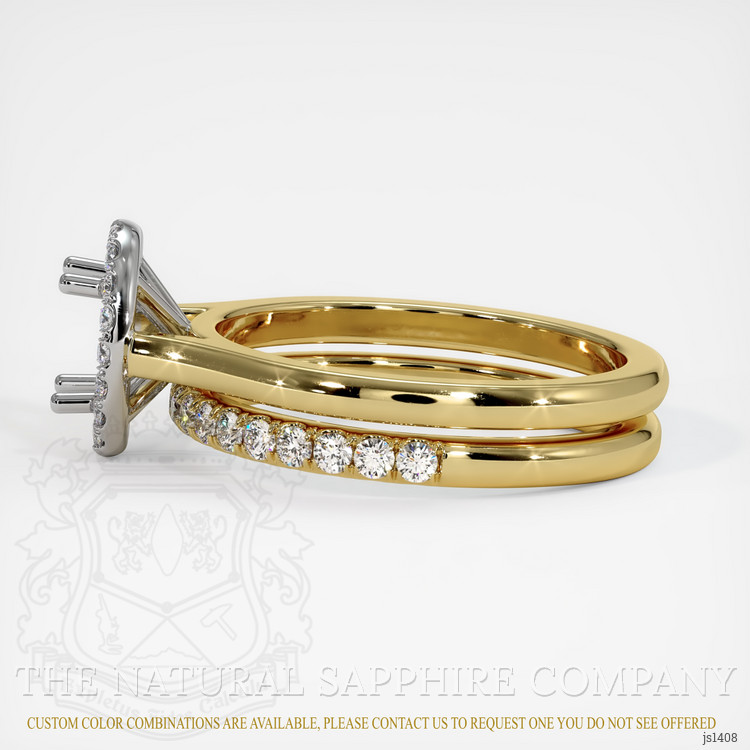 14K White & Yellow Pave Ring Setting