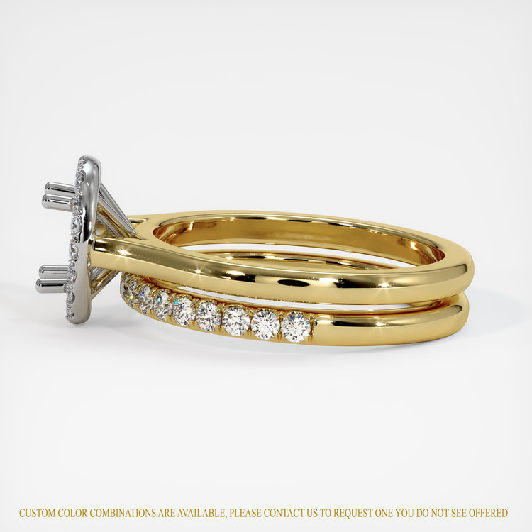 14K White & Yellow Pave Ring Setting