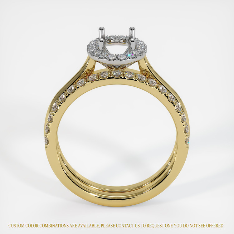 14K White & Yellow Pave Ring Setting