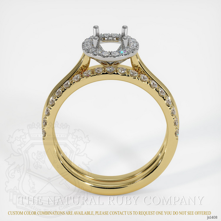 14K White & Yellow Pave Ring Setting