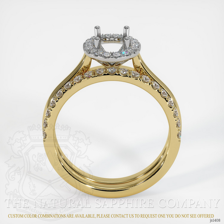 14K White & Yellow Pave Ring Setting