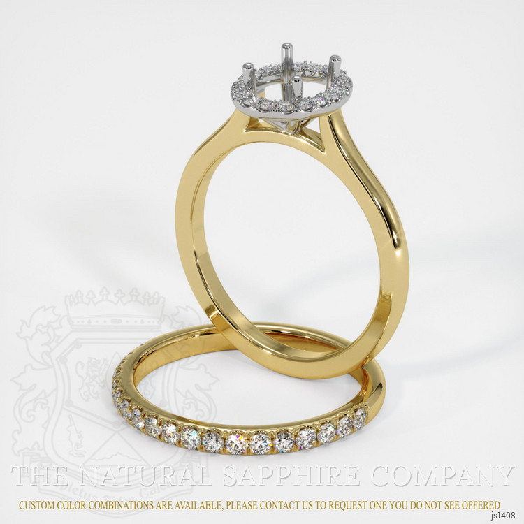 18K White & Yellow Pave Ring Setting