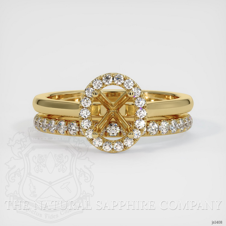 14K Yellow Gold Pave Ring Setting