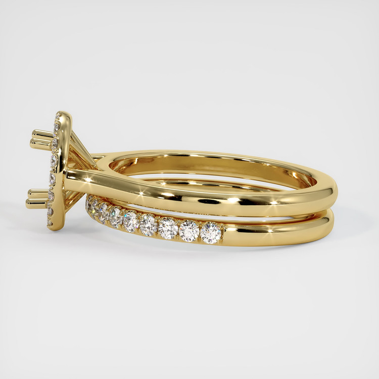 14K Yellow Gold Pave Ring Setting