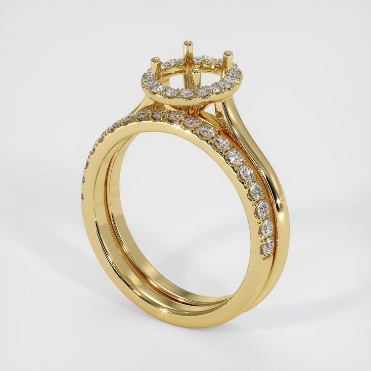 18K Yellow Gold Pave Ring Setting