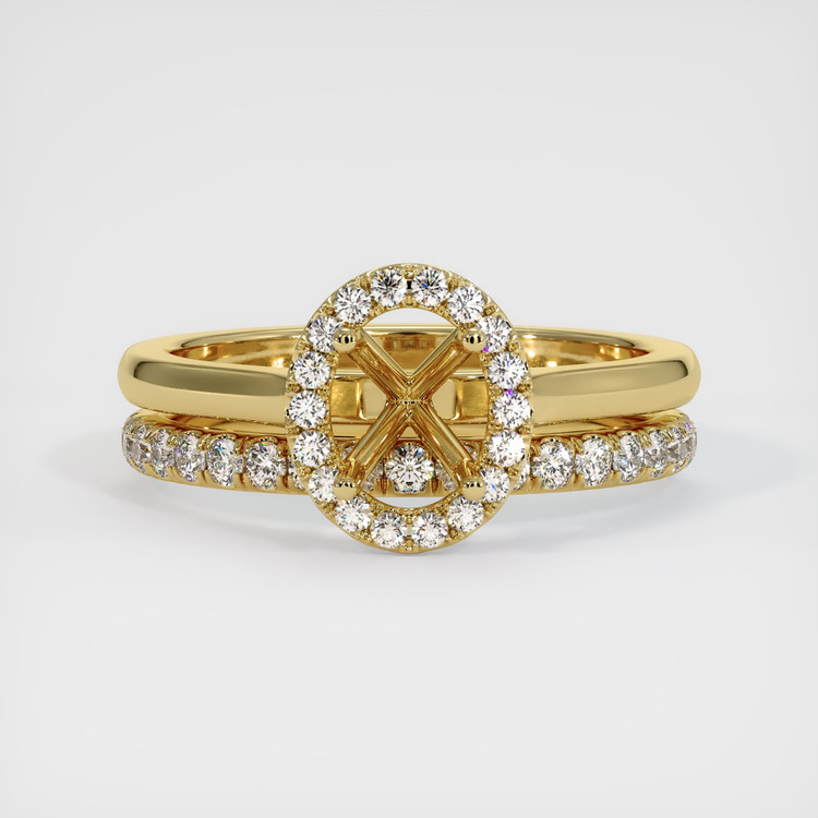 18K Yellow Gold Pave Ring Setting