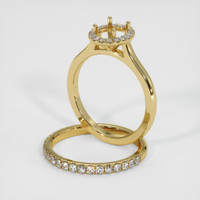18K Yellow Gold Pave Ring Setting Image