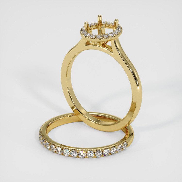 18K Yellow Gold Pave Ring Setting