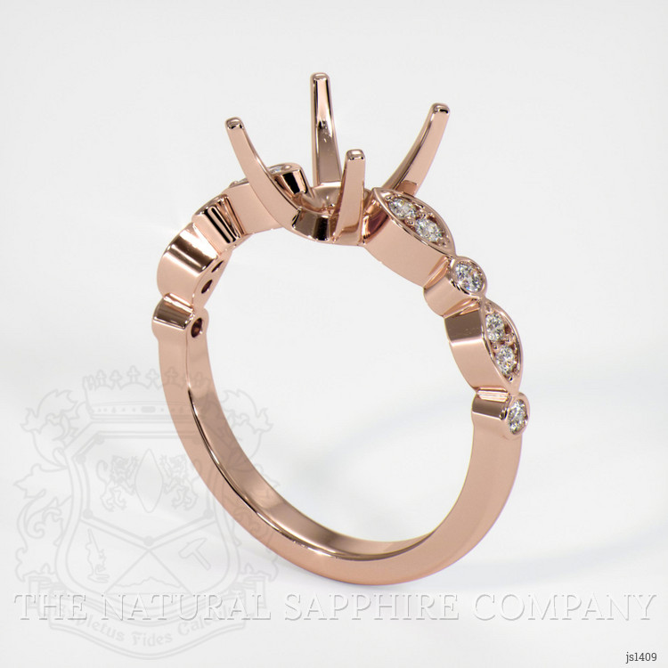 14K Rose Gold Pave Ring Setting