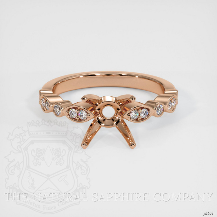 14K Rose Gold Pave Ring Setting