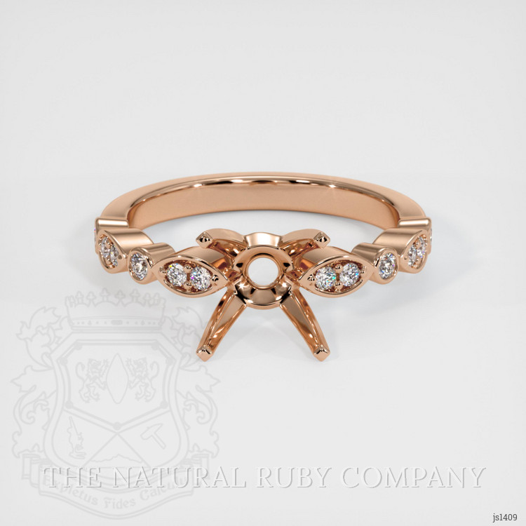 14K Rose Gold Pave Ring Setting