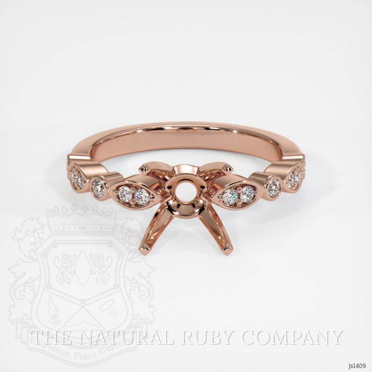 14K Rose Gold Pave Ring Setting