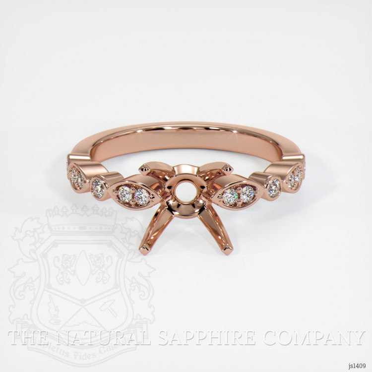 14K Rose Gold Pave Ring Setting