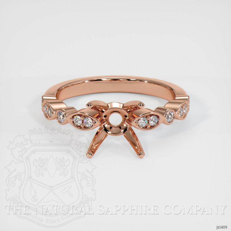 14K Rose Gold Pave Ring Setting