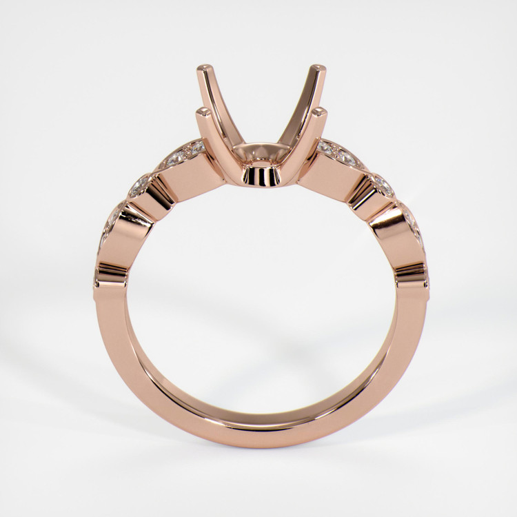 14K Rose Gold Pave Ring Setting