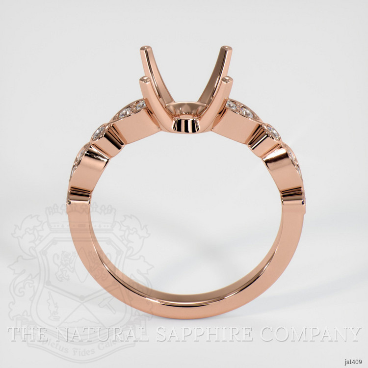 14K Rose Gold Pave Ring Setting