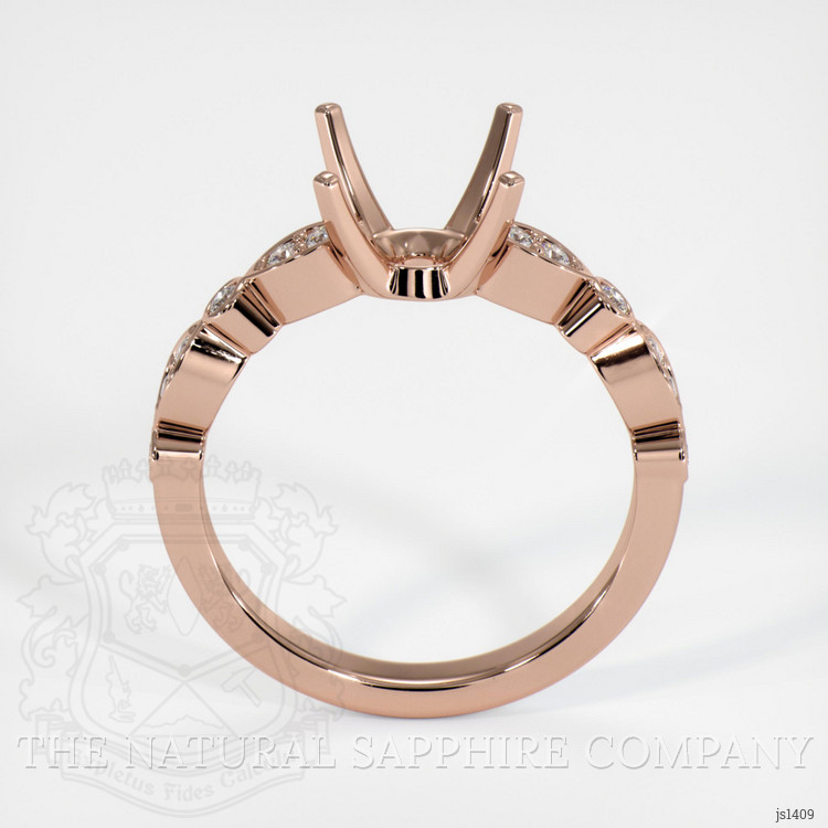 14K Rose Gold Pave Ring Setting