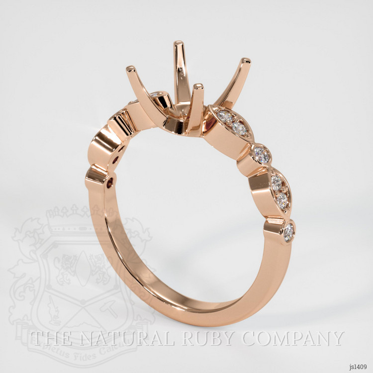 18K Rose Gold Pave Ring Setting