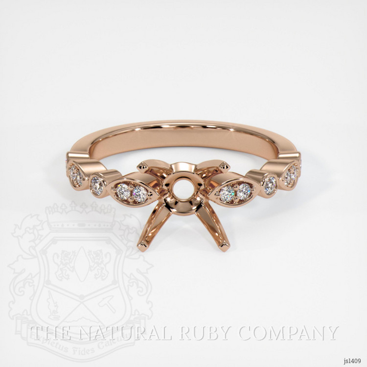 18K Rose Gold Pave Ring Setting