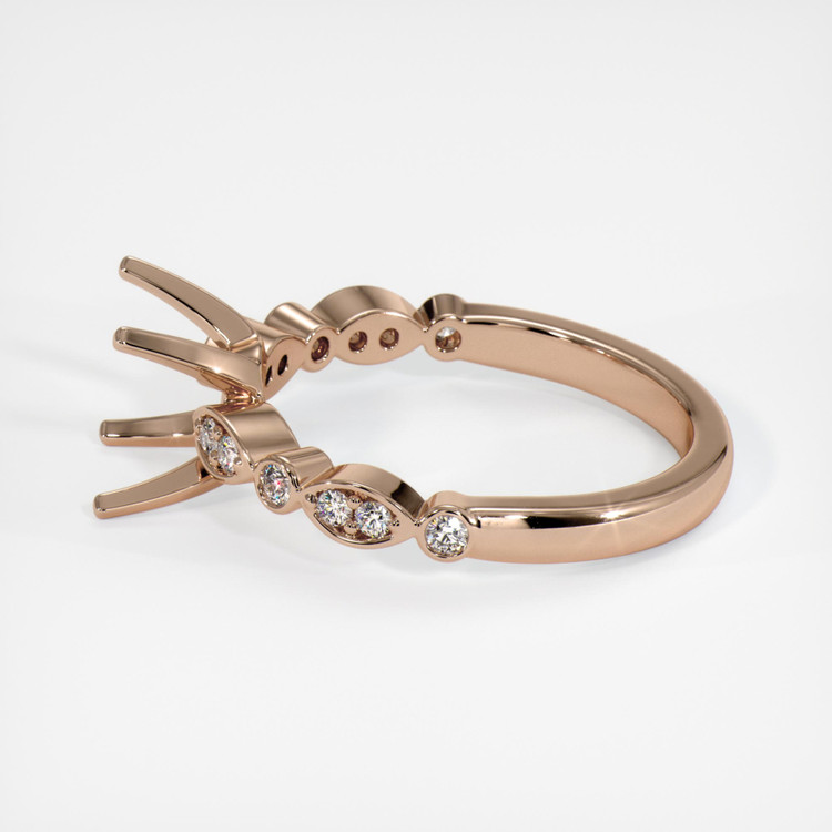 18K Rose Gold Pave Ring Setting