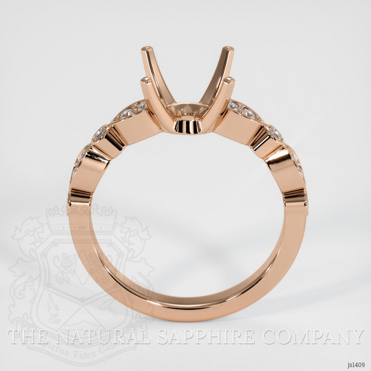 18K Rose Gold Pave Ring Setting