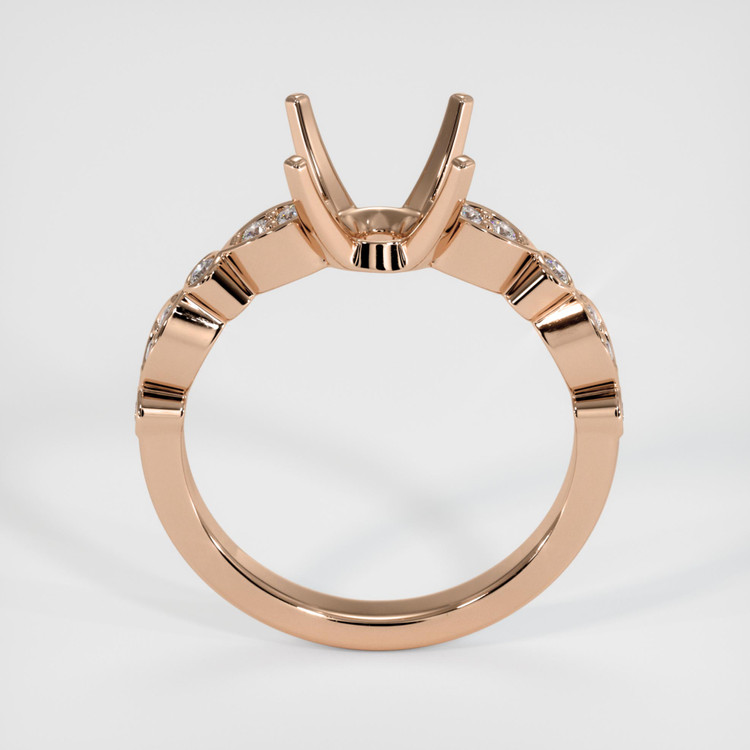 18K Rose Gold Pave Ring Setting