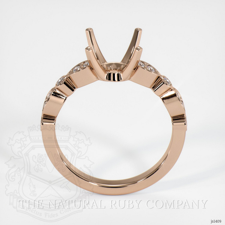 18K Rose Gold Pave Ring Setting