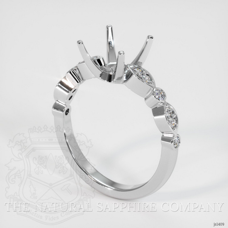 14K White Gold Pave Ring Setting