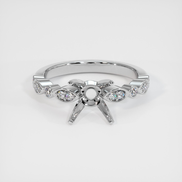 14K White Gold Pave Ring Setting
