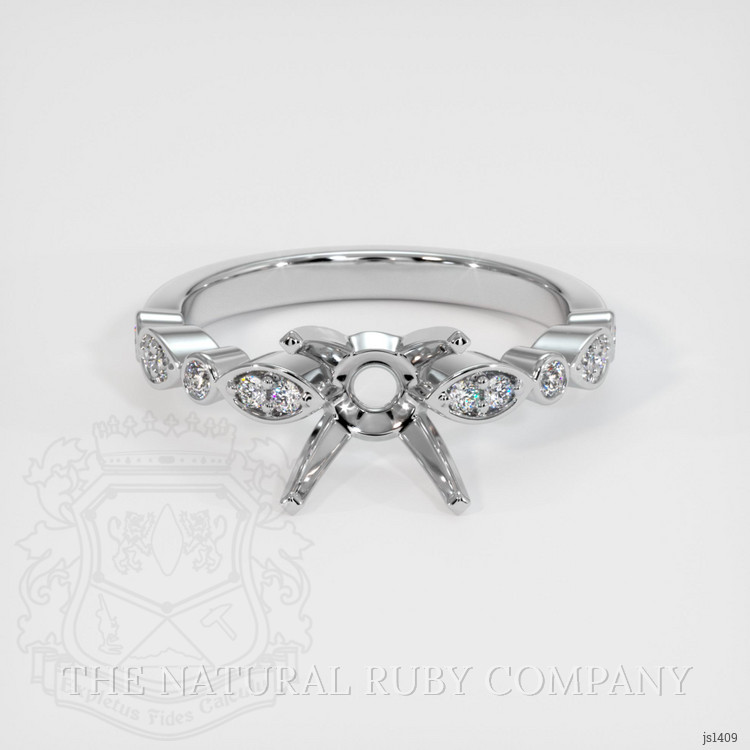 14K White Gold Pave Ring Setting