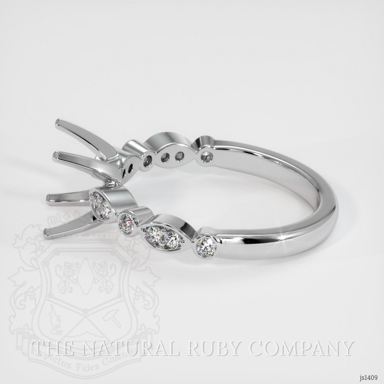 14K White Gold Pave Ring Setting